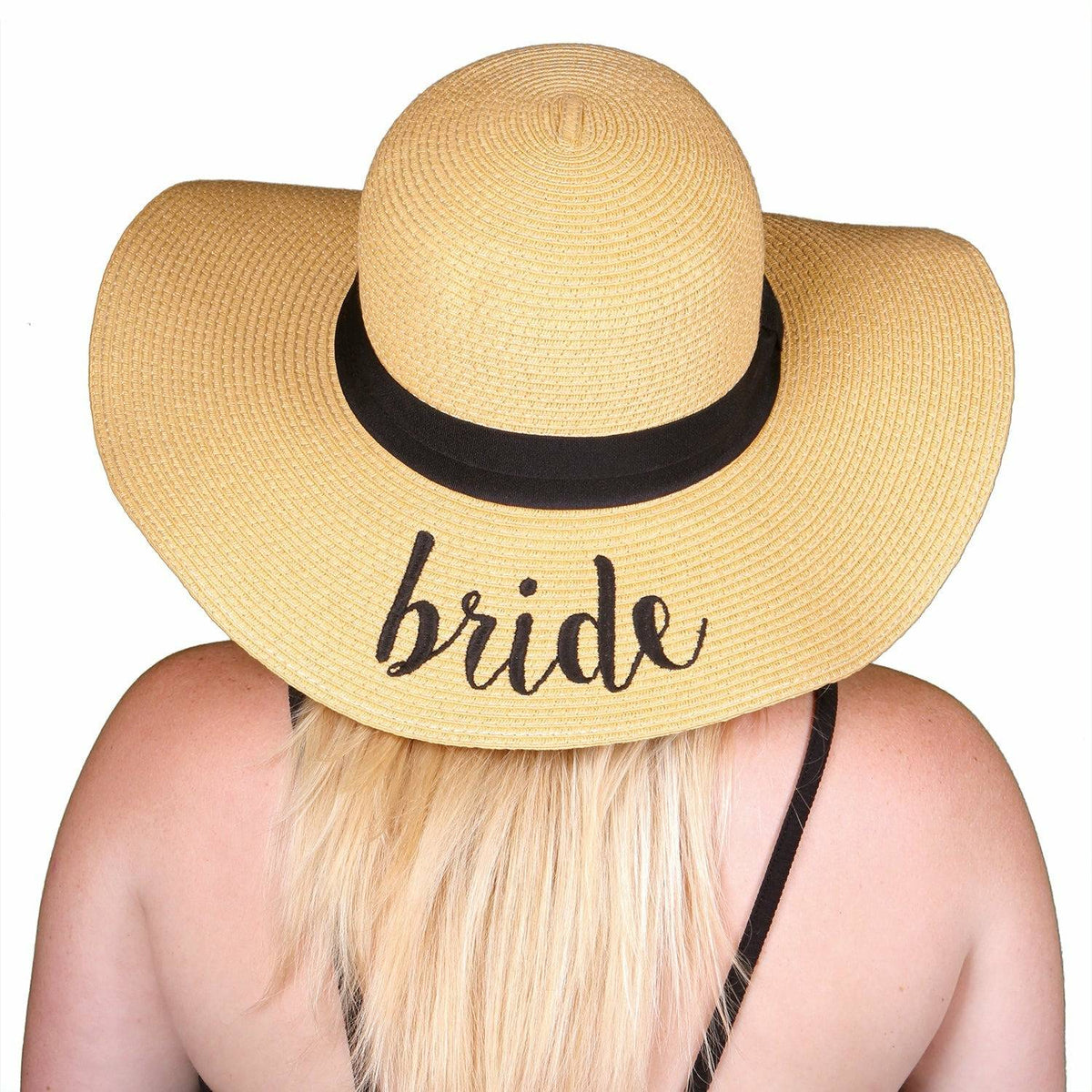 C.C. Just Married Straw Hat Floppy Sun Hat - Sequin Sun Hat - Bride Hat - Beach Hat  main image 2