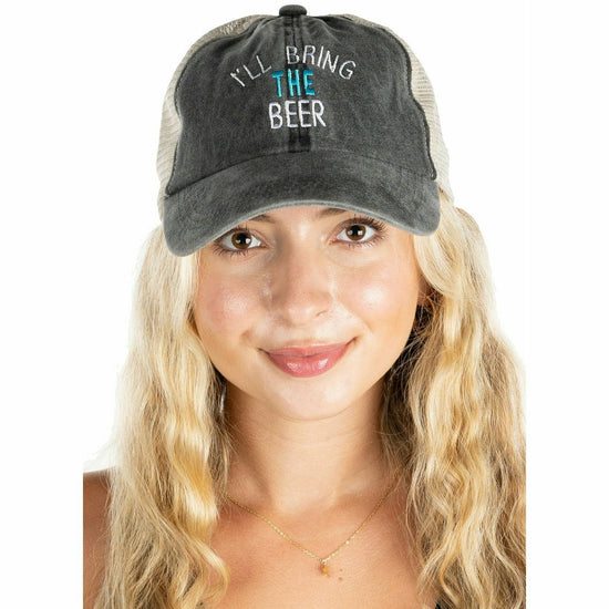 Bridal Cotton Mesh Snapback Baseball Cap - I'll Bring The