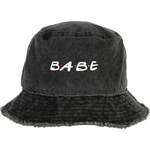 Embroidered Black BABE Bucket Hat 