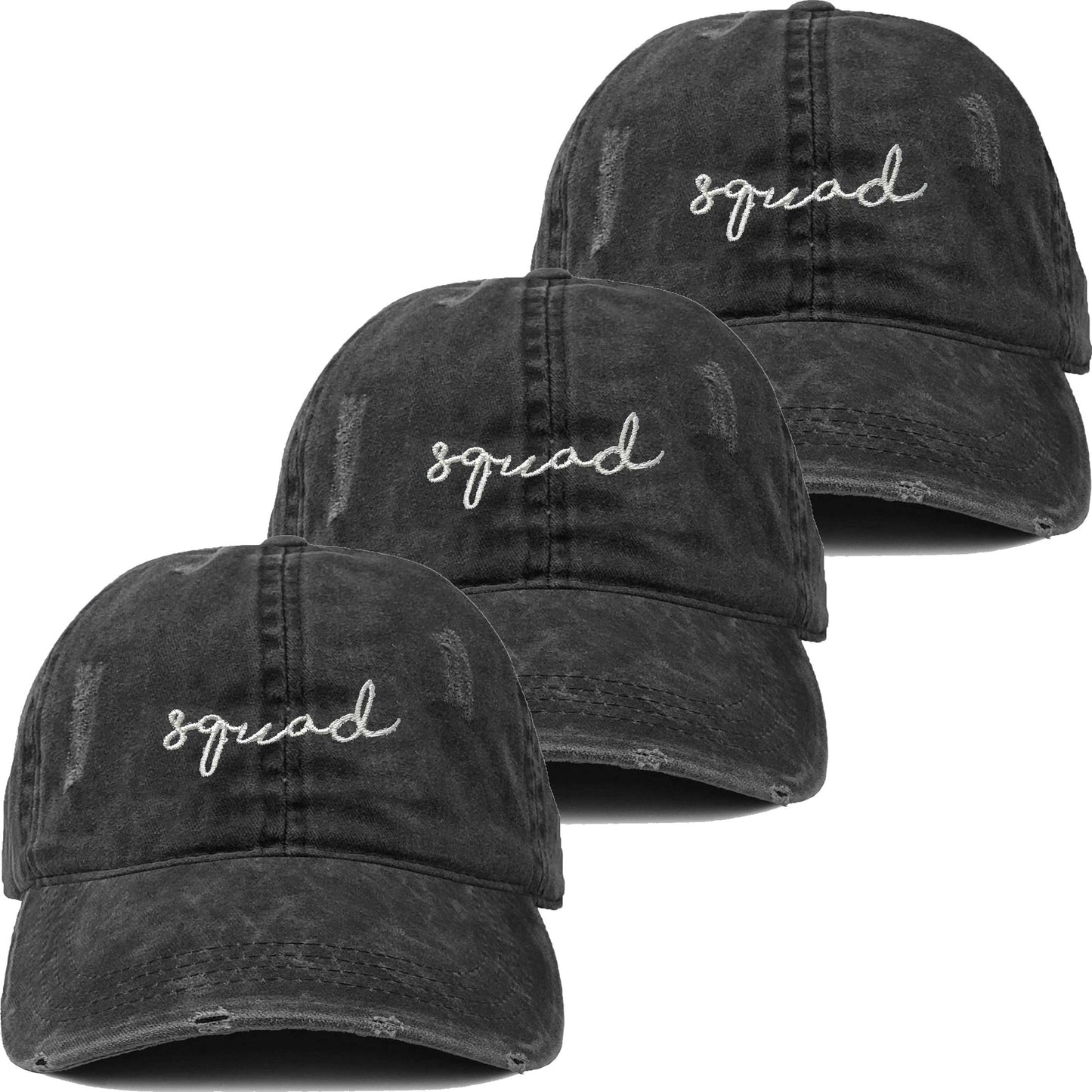 Unconstructed Distressed Bridal Dad Hat - Bundle